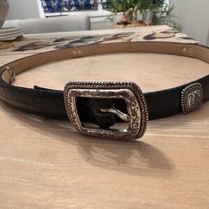 Brighton Western Black and Brown Leather Belt